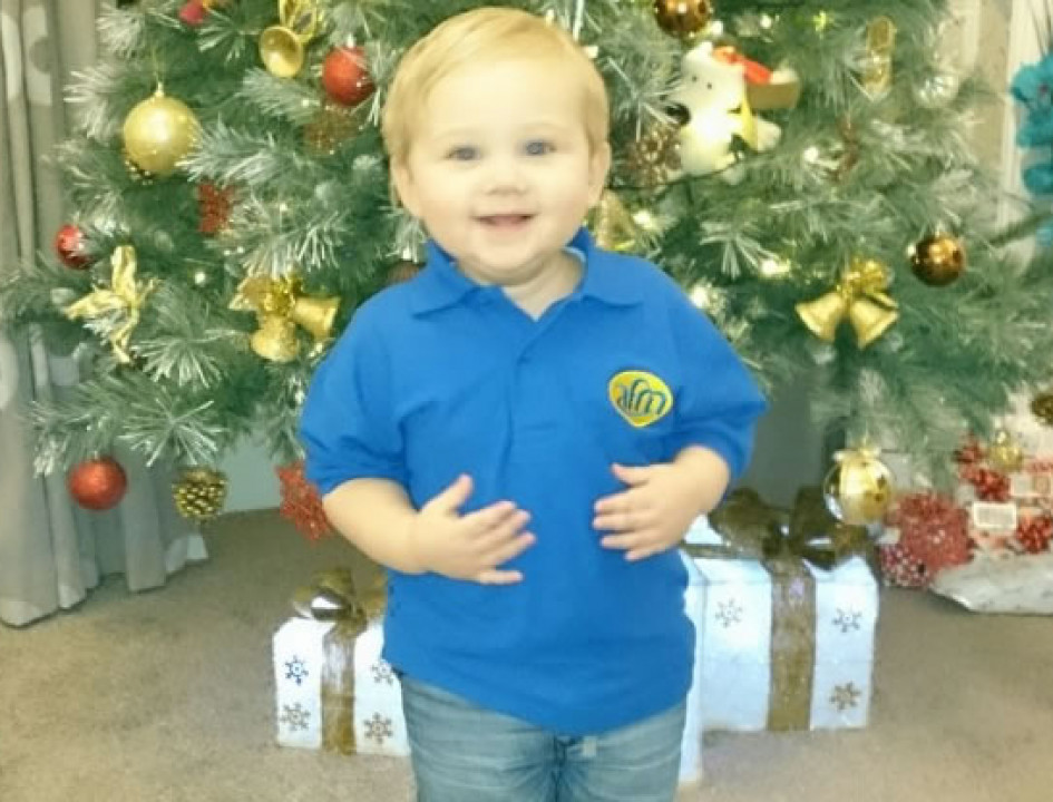 AFM’s biggest fan sporting his new emblazoned polo shirt