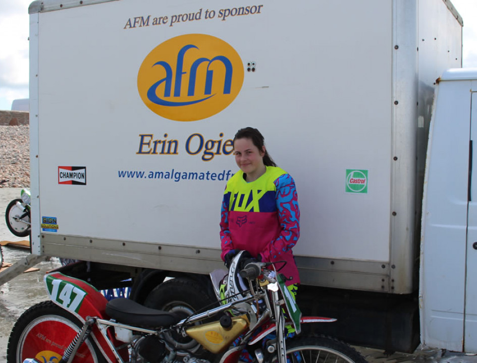 AFM Guernsey sponsor up and coming young female Sand Racer Erin Ogier