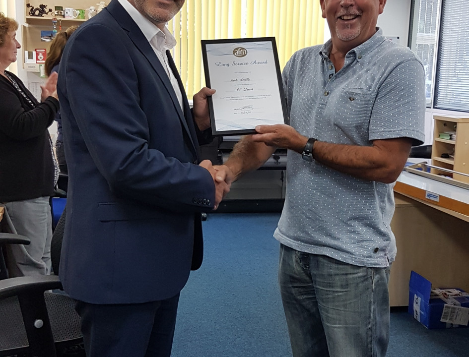 Mark Neville celebrates 45th Anniversary with AFM